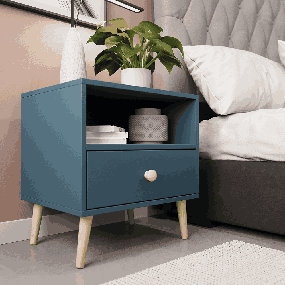 Impression One Drawers Pedestal Petrol Blue