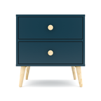 Impression Two Drawers Pedestal Petrol Blue