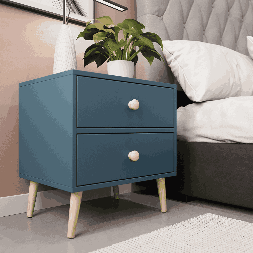 Impression Two Drawers Pedestal Petrol Blue