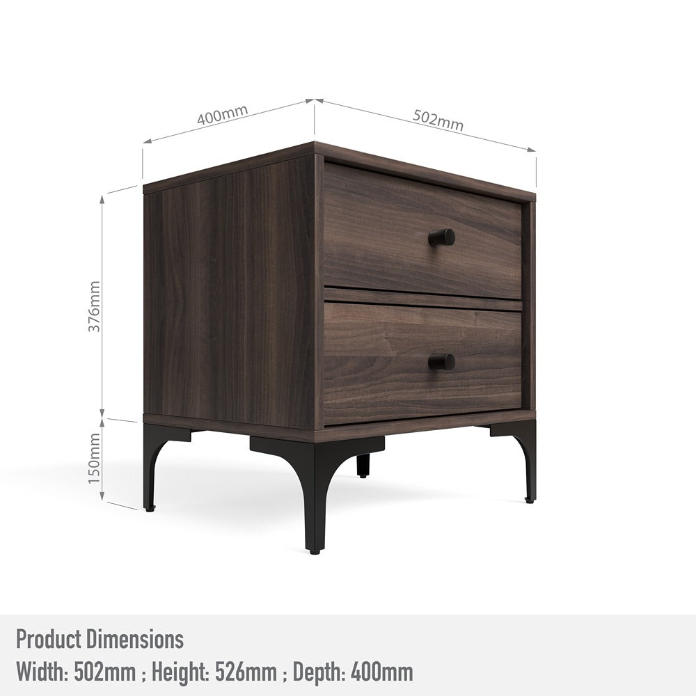 Mistbelt Two Drawers Pedestal Walnut