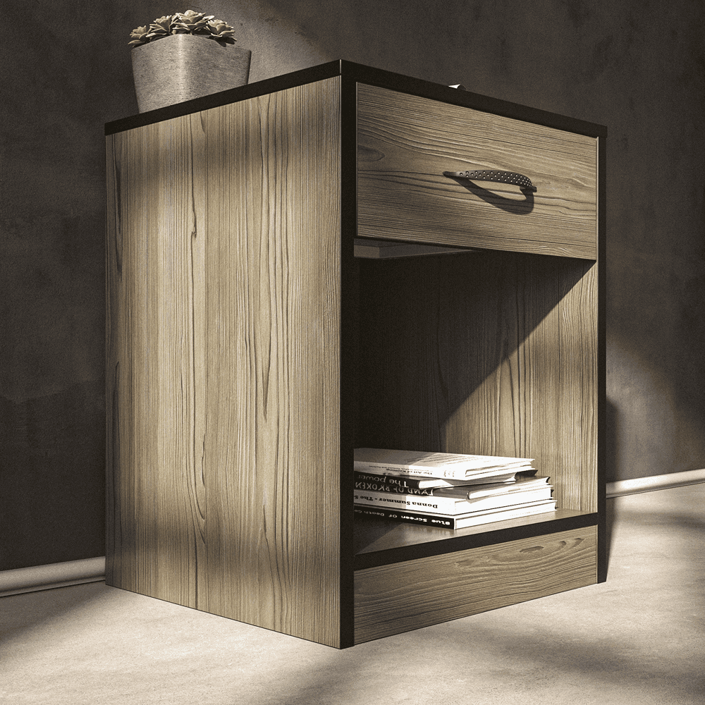 Essential One Drawers Pedestal Smoked Cedar