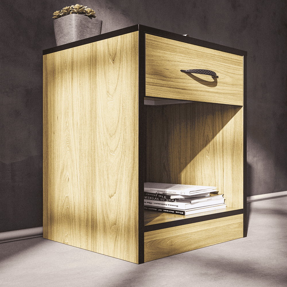 Essential One Drawers Pedestal Swiss Elm