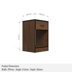 Essential One Drawers Pedestal Brown Walnut