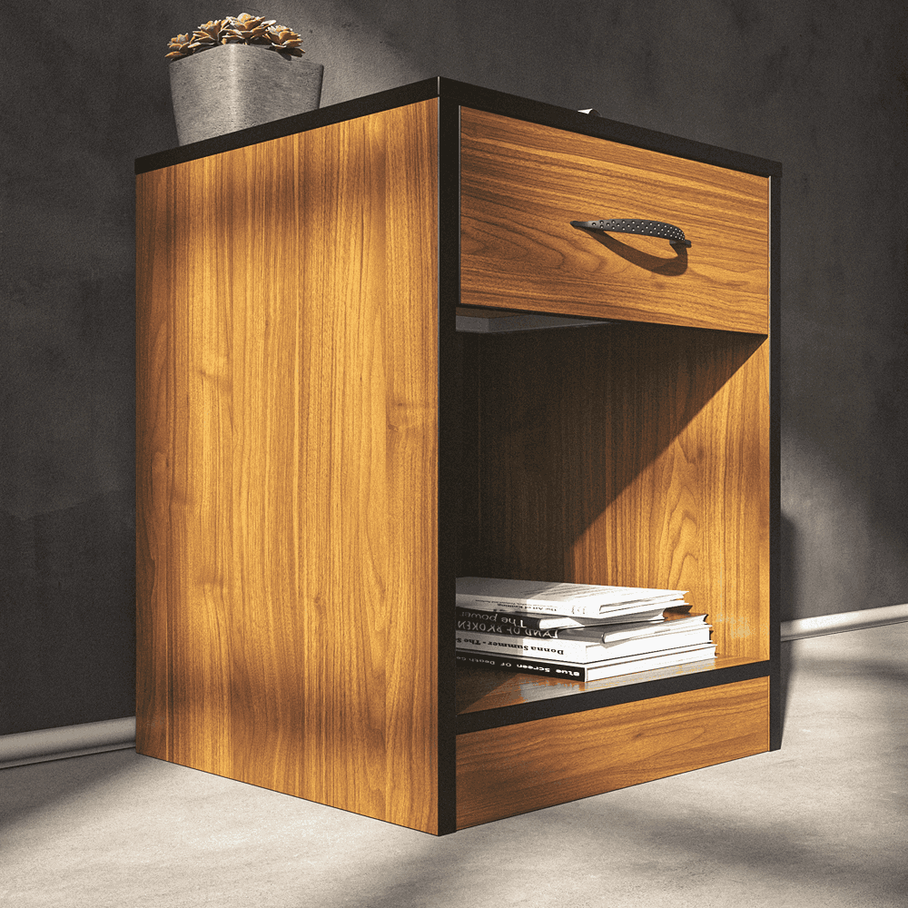 Essential One Drawers Pedestal Brown Walnut