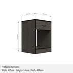 Foundation One Drawers Pedestal Smoked Cedar