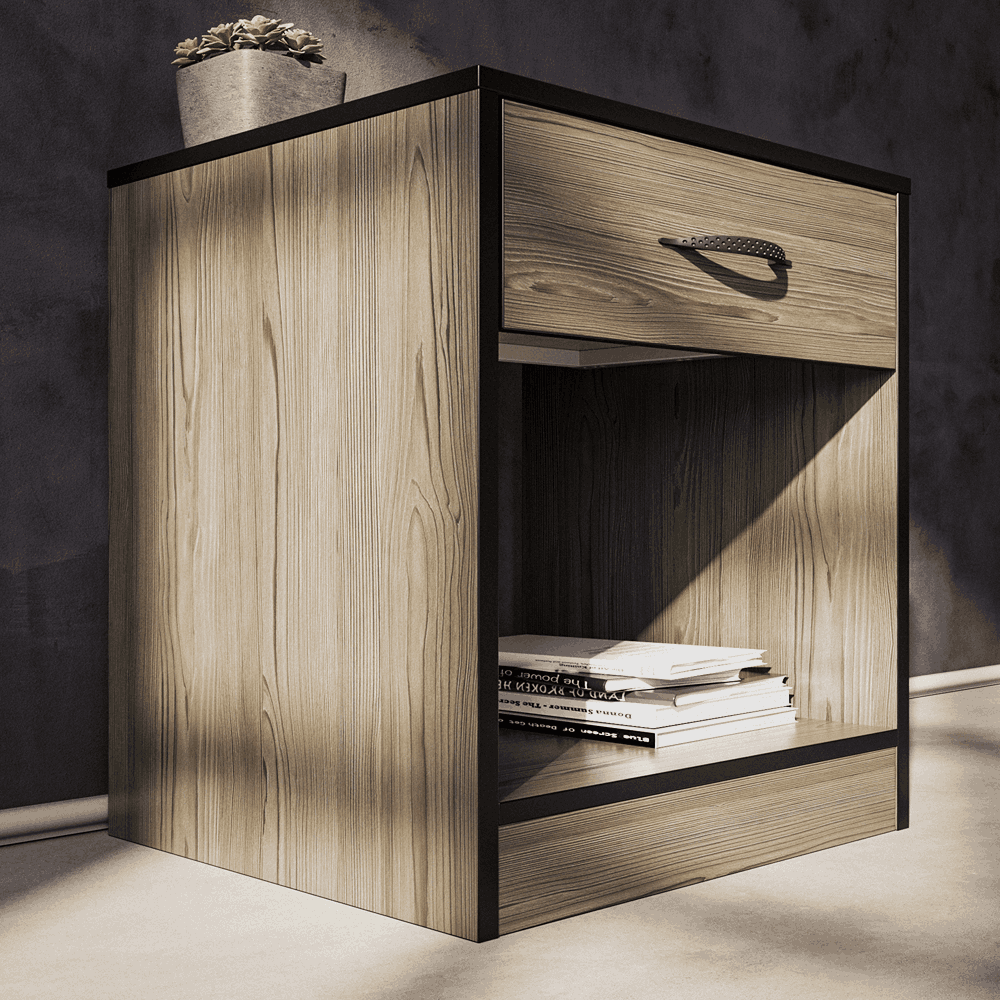 Foundation One Drawers Pedestal Smoked Cedar