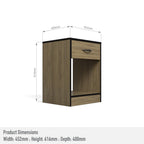 Foundation One Drawers Pedestal Swiss Elm