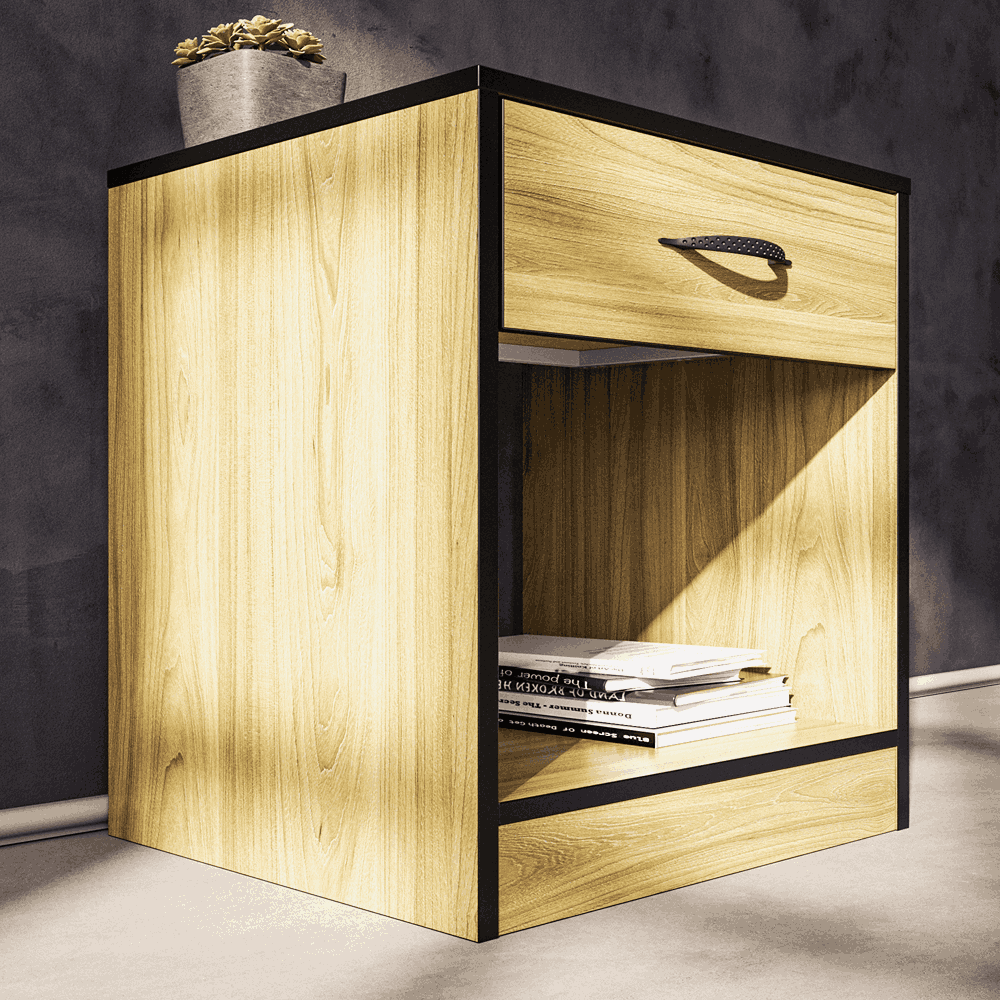 Foundation One Drawers Pedestal Swiss Elm