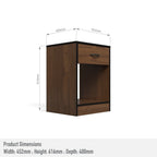 Foundation One Drawers Pedestal Brown Walnut