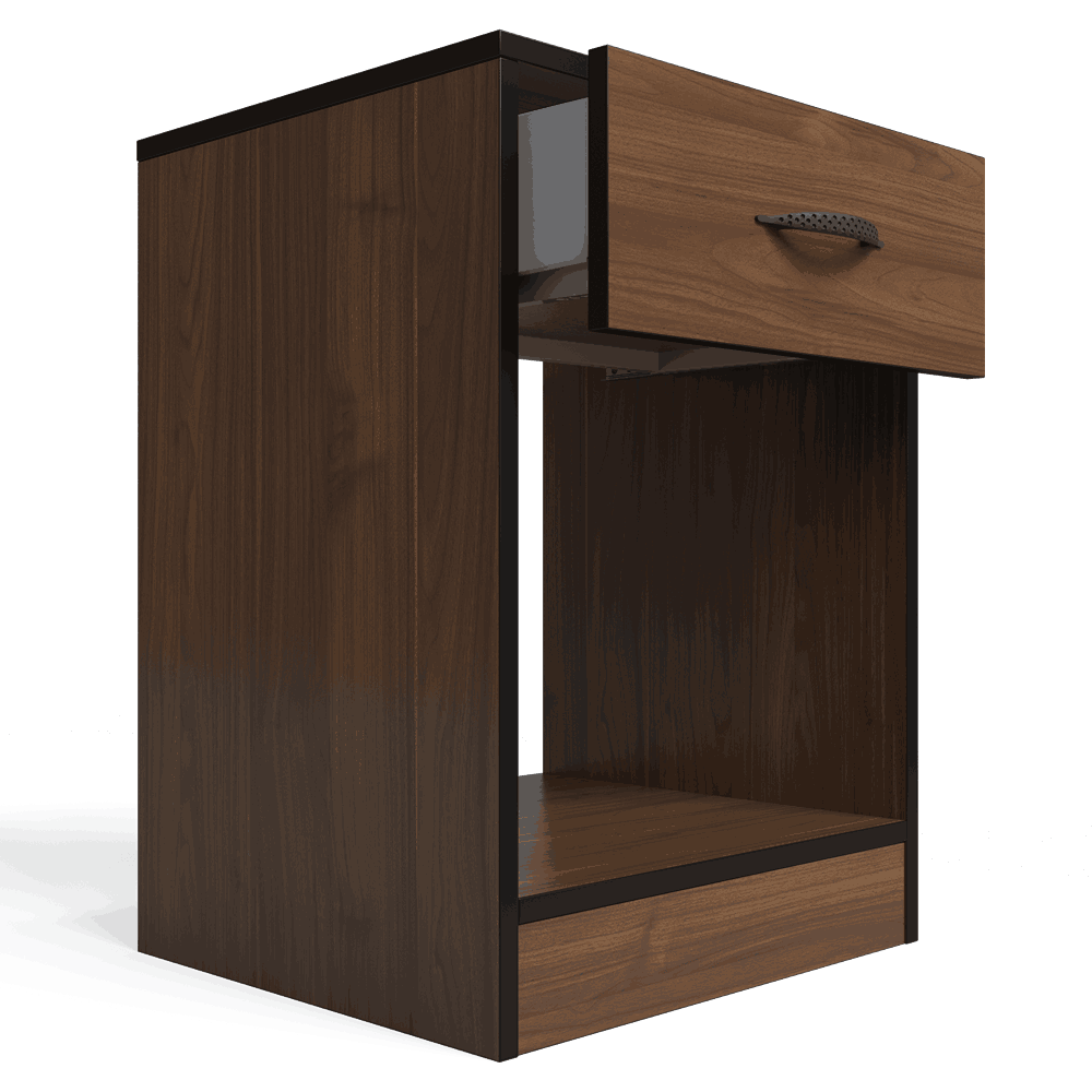 Foundation One Drawers Pedestal Brown Walnut