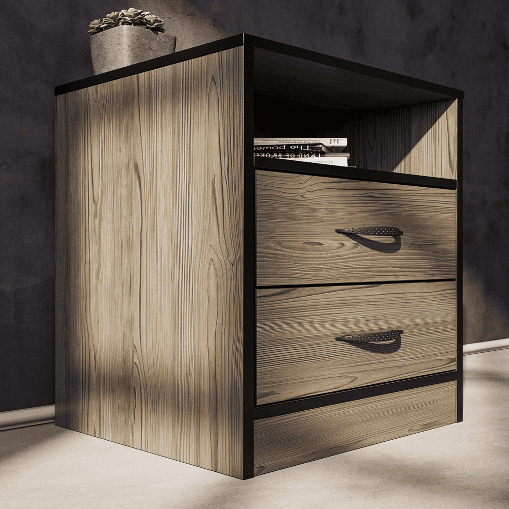Foundation Two Drawers Pedestal Smoked Cedar
