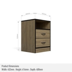 Foundation Two Drawers Pedestal Swiss Elm