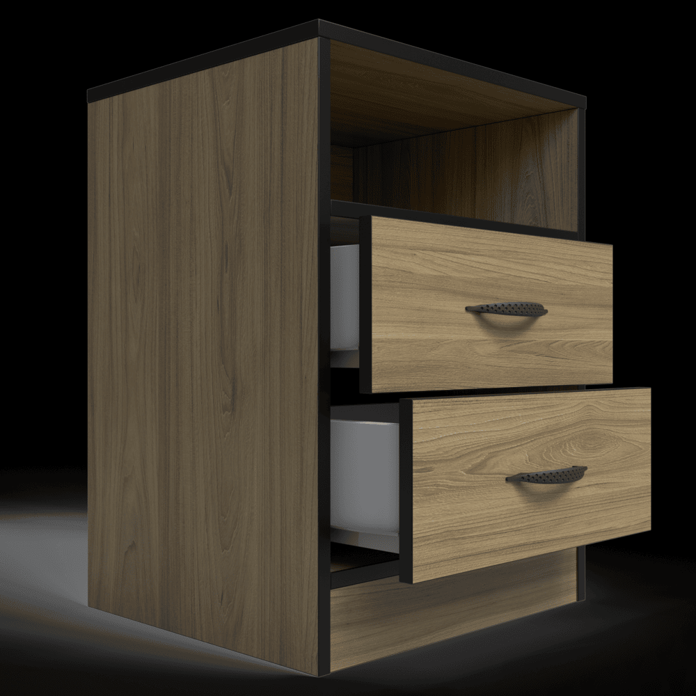 Foundation Two Drawers Pedestal Swiss Elm