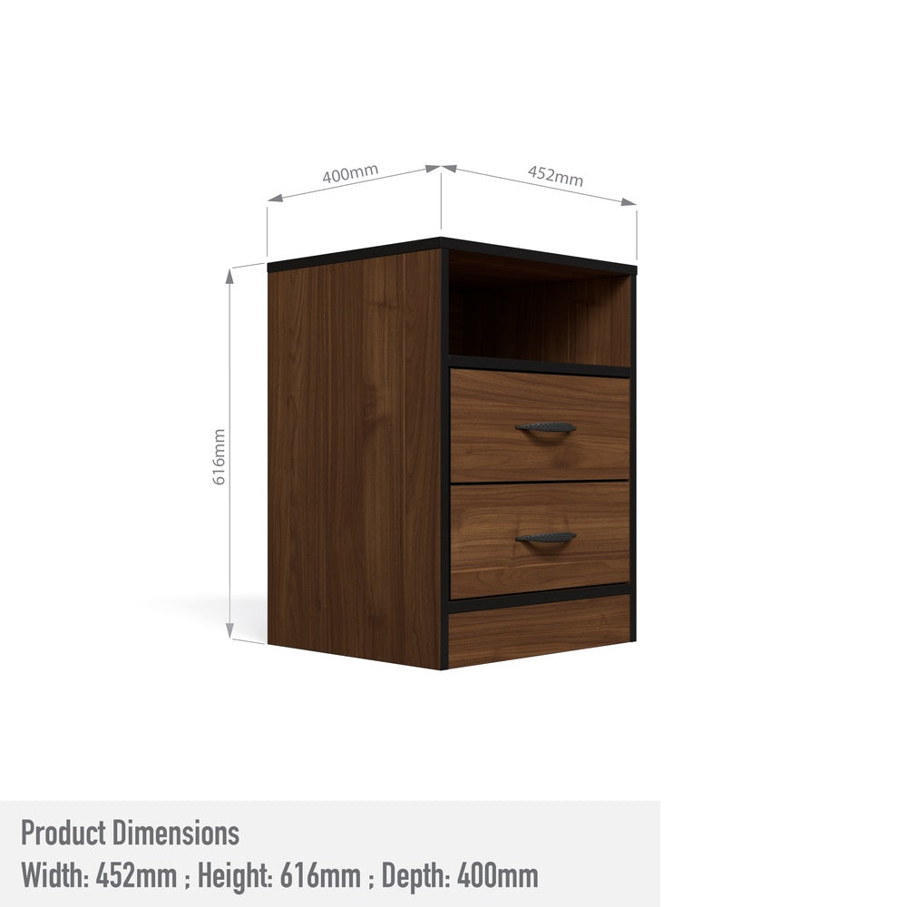 Foundation Two Drawers Pedestal Brown Walnut