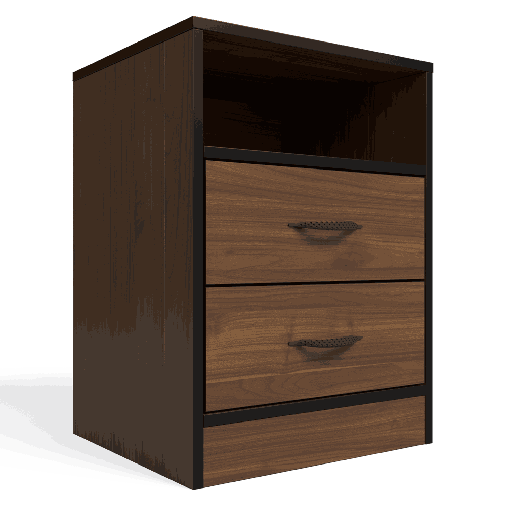 Foundation Two Drawers Pedestal Brown Walnut