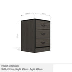 Foundation Three Drawers Pedestal Smoked Cedar