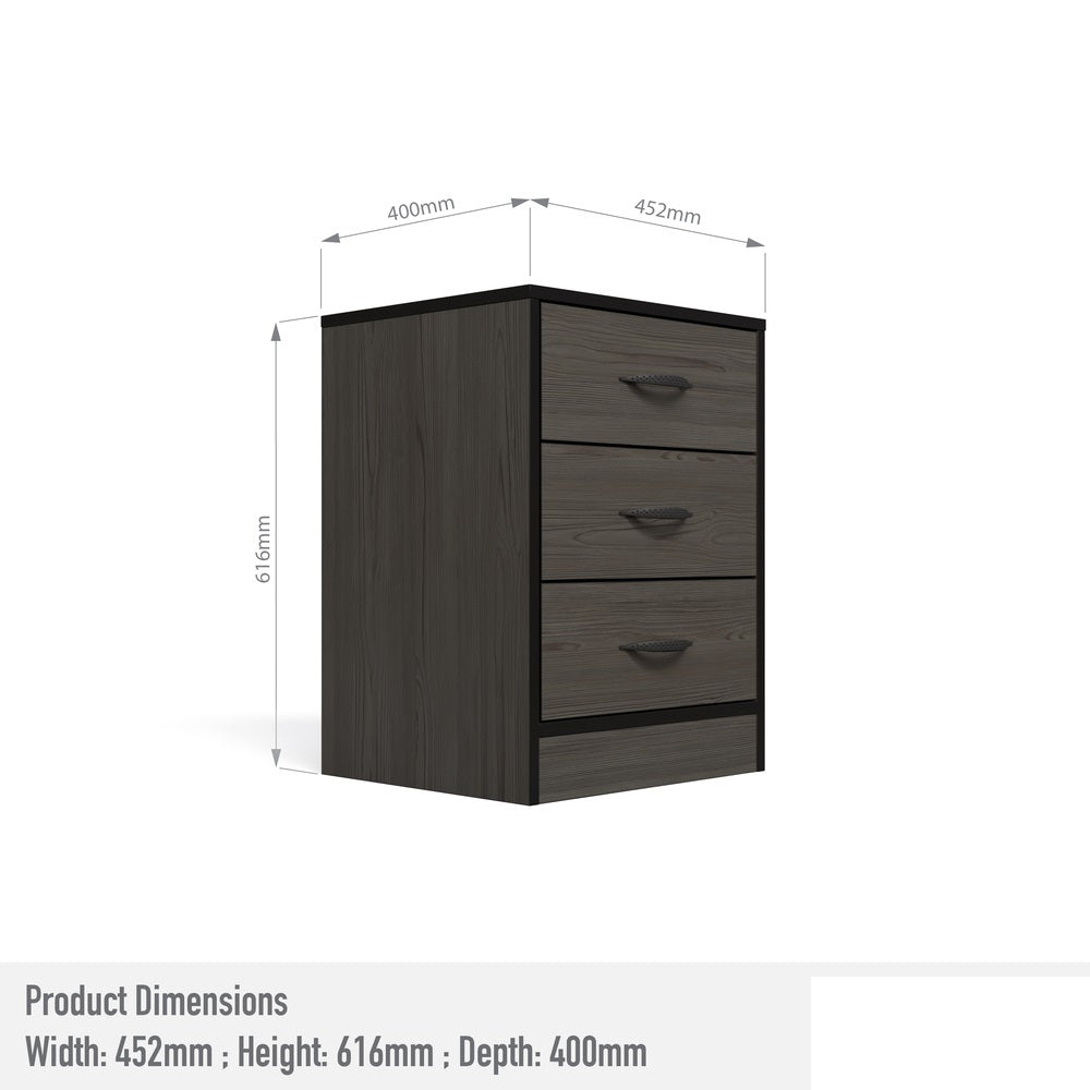Foundation Three Drawers Pedestal Smoked Cedar