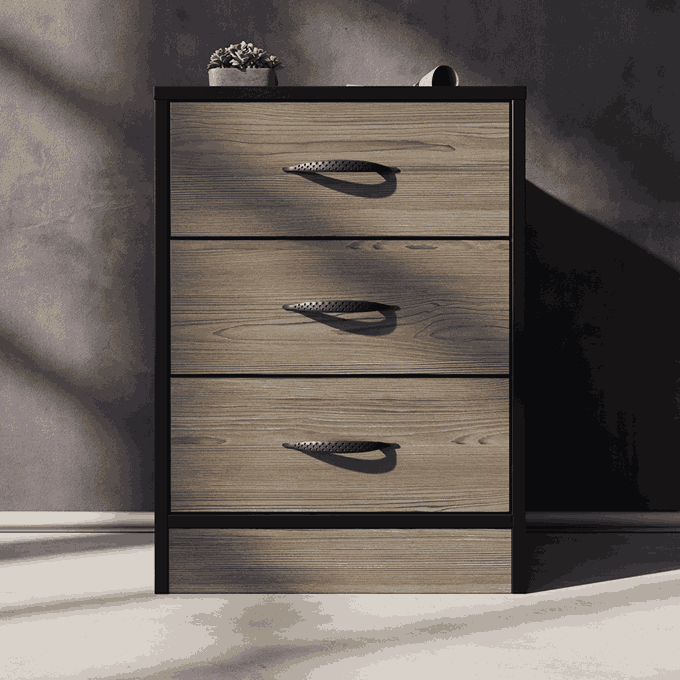 Foundation Three Drawers Pedestal Smoked Cedar