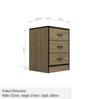 Foundation Three Drawers Pedestal Swiss Elm