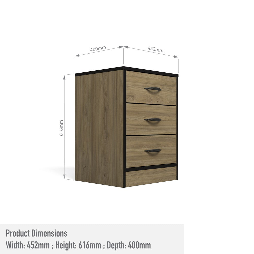 Foundation Three Drawers Pedestal Swiss Elm