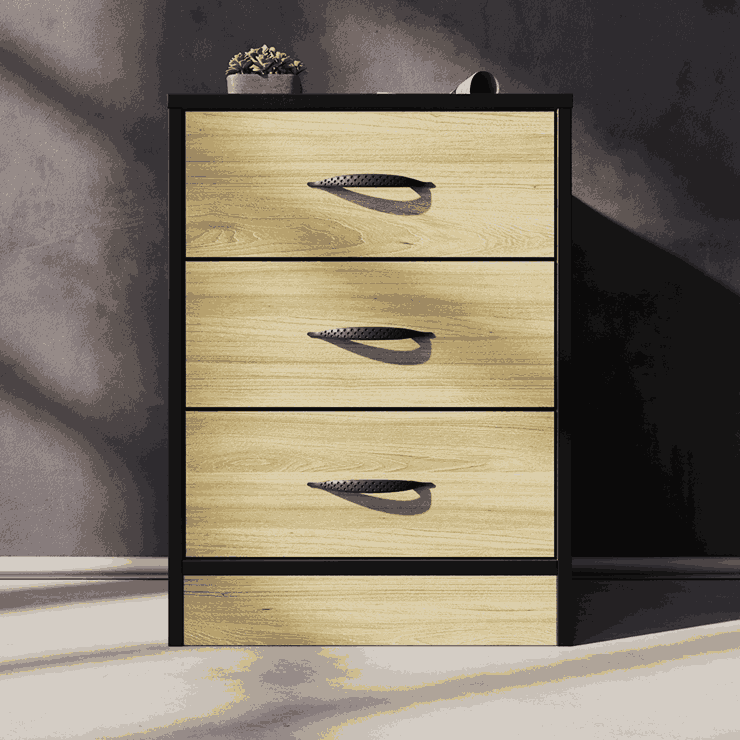 Foundation Three Drawers Pedestal Swiss Elm