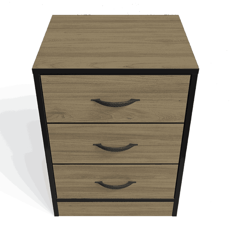 Foundation Three Drawers Pedestal Swiss Elm