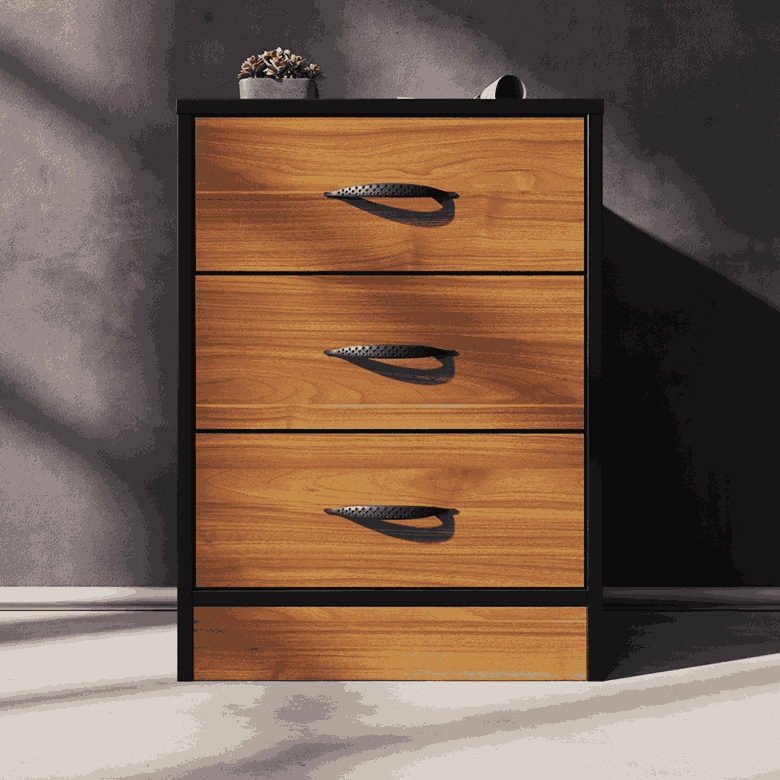 Foundation Three Drawers Pedestal Brown Walnut
