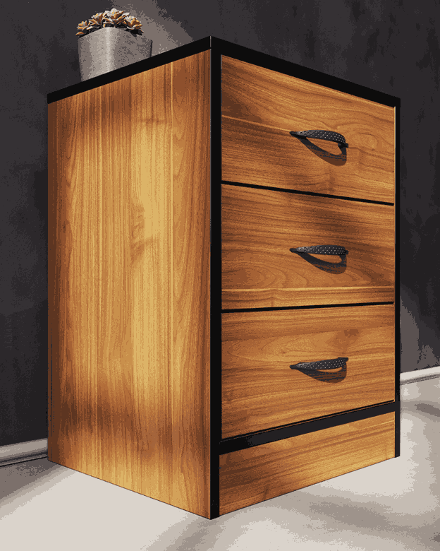Foundation Three Drawers Pedestal Brown Walnut