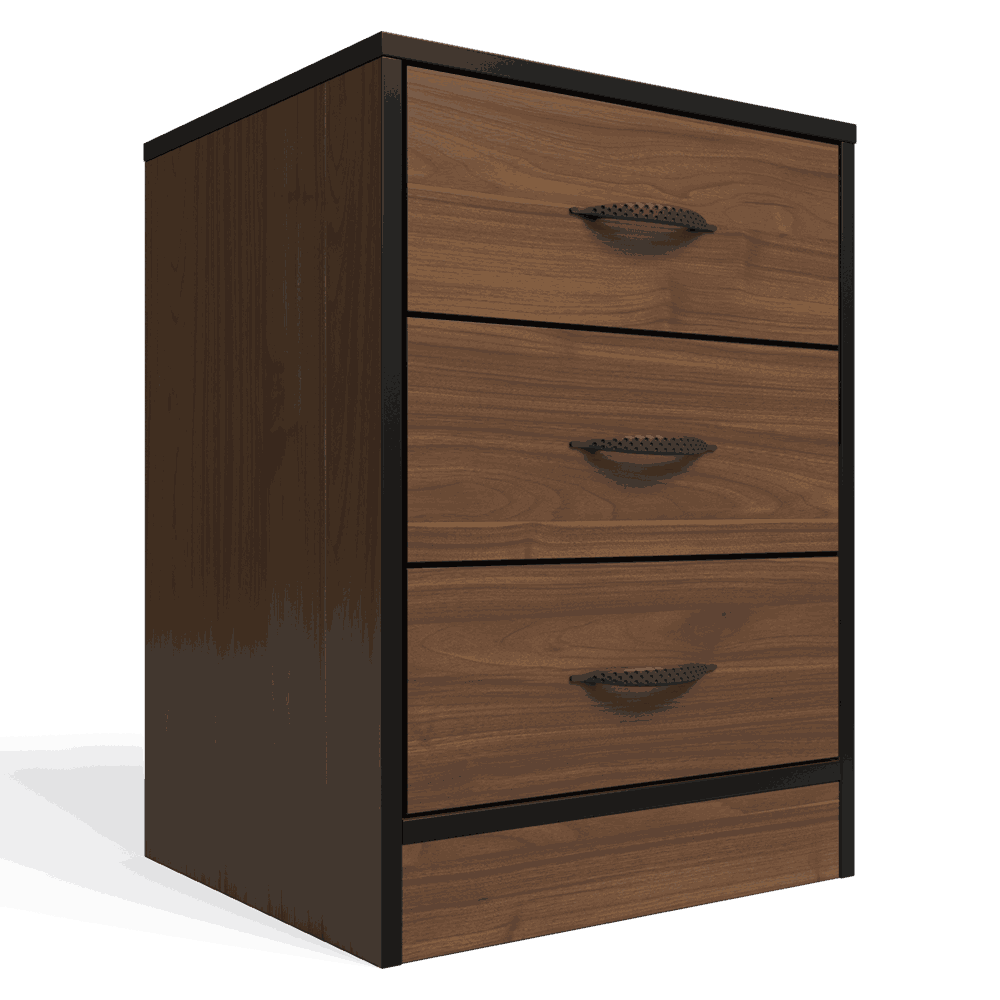 Foundation Three Drawers Pedestal Brown Walnut