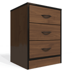 Foundation Three Drawers Pedestal Brown Walnut
