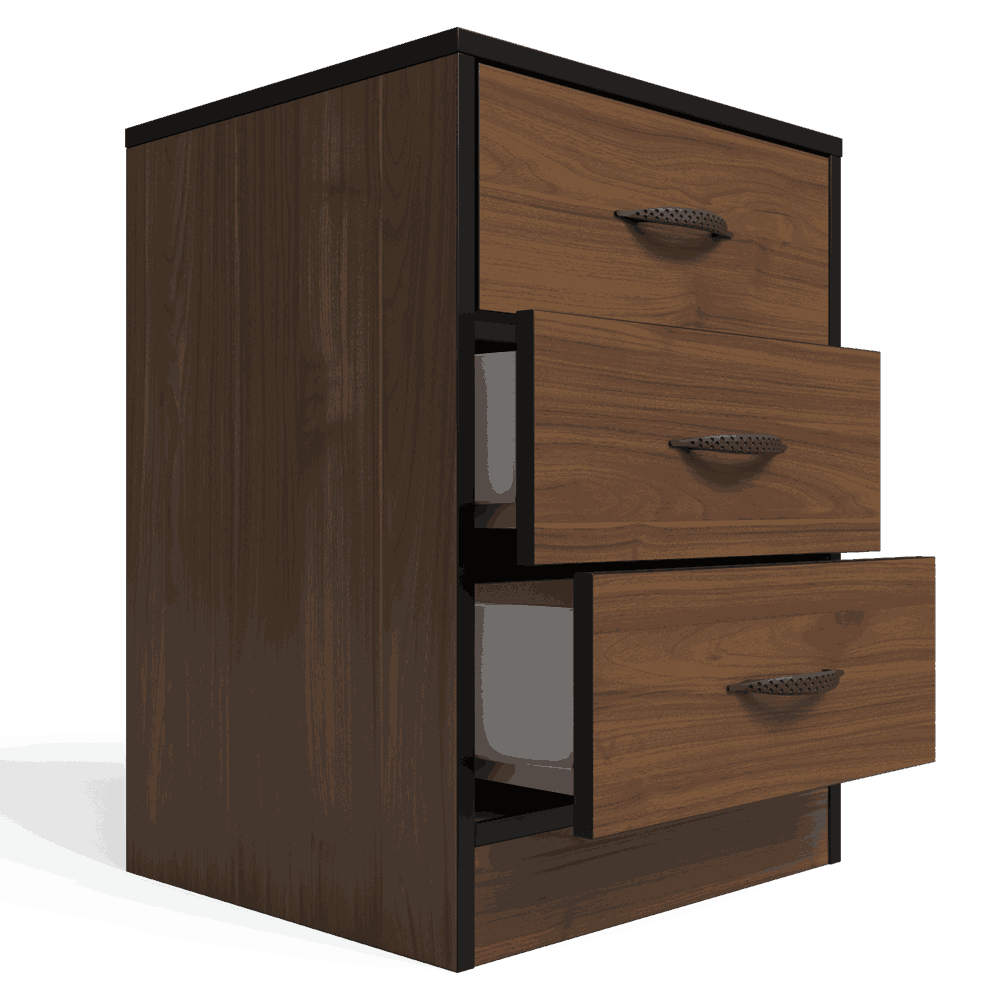Foundation Three Drawers Pedestal Brown Walnut