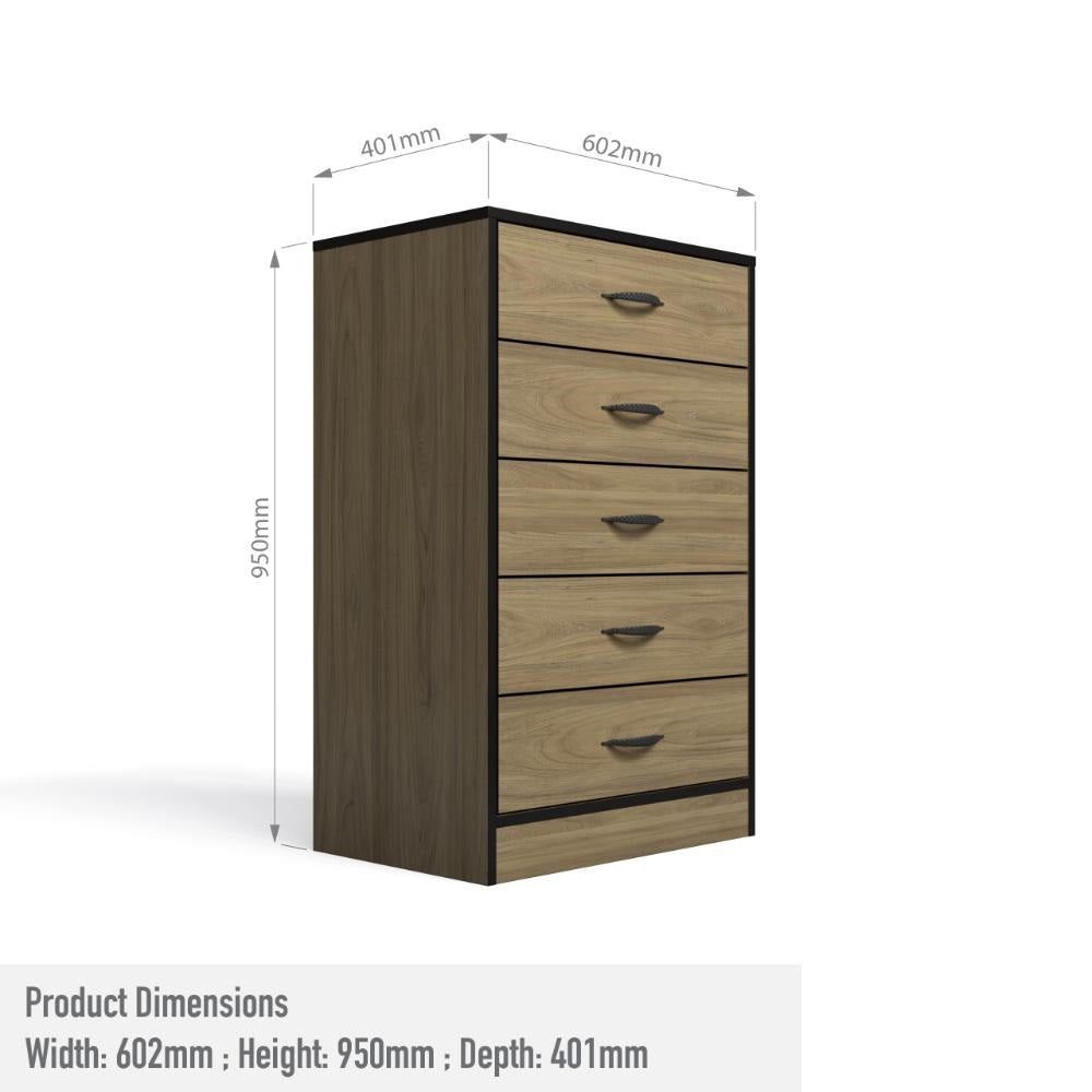 Foundation Tall Boy Chest of Drawers Swiss Elm