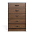 Foundation Tall Boy Chest of Drawers Brown Walnut