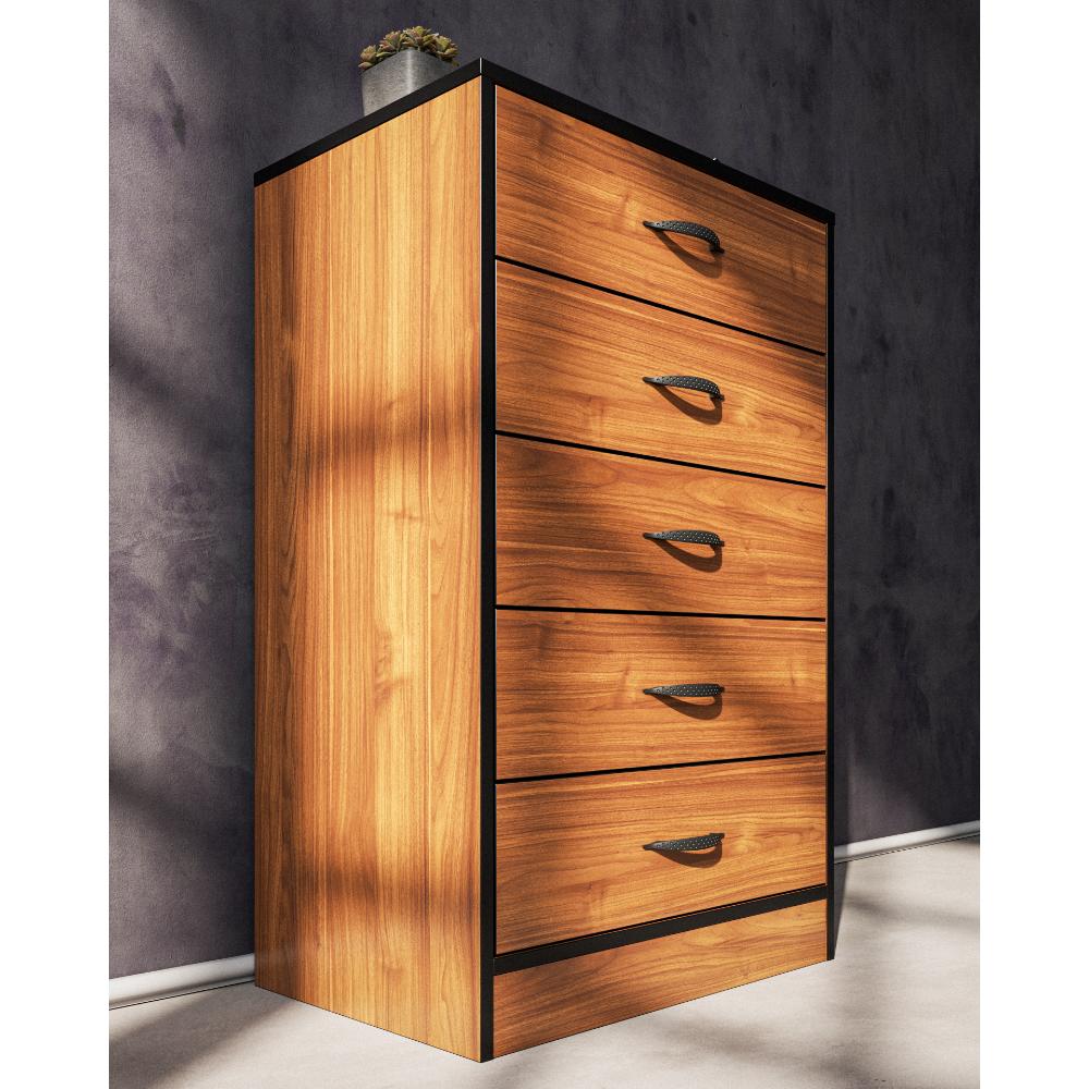 Foundation Tall Boy Chest of Drawers Brown Walnut