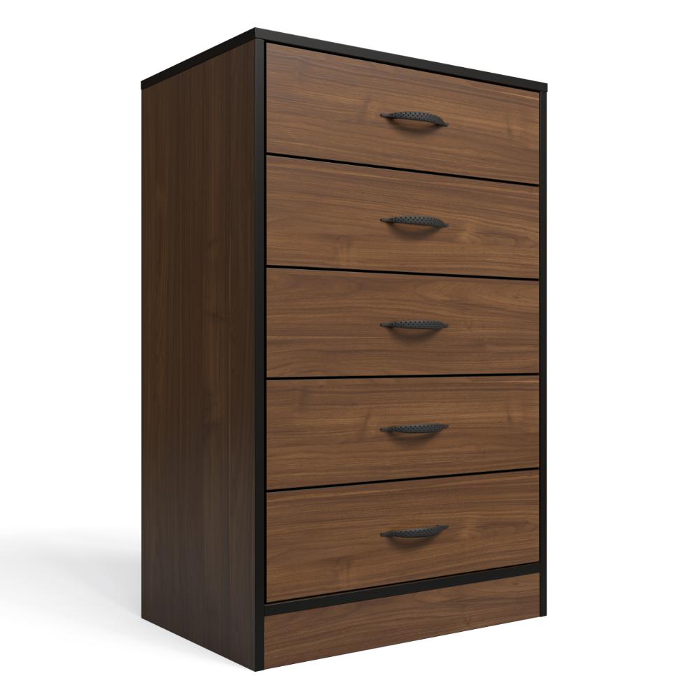 Foundation Tall Boy Chest of Drawers Brown Walnut