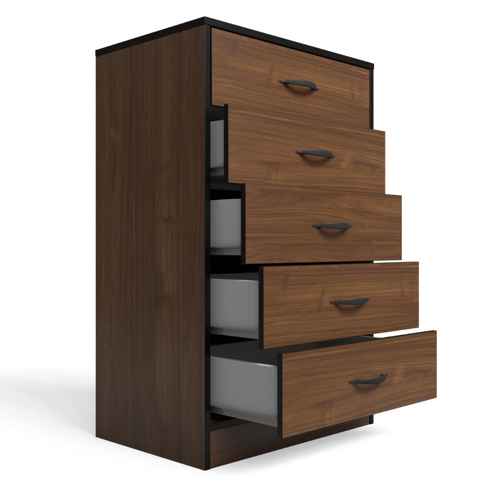 Foundation Tall Boy Chest of Drawers Brown Walnut