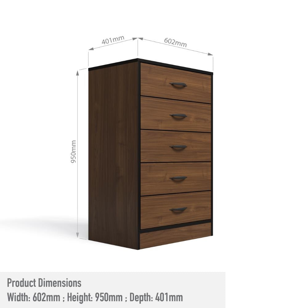 Foundation Tall Boy Chest of Drawers Brown Walnut