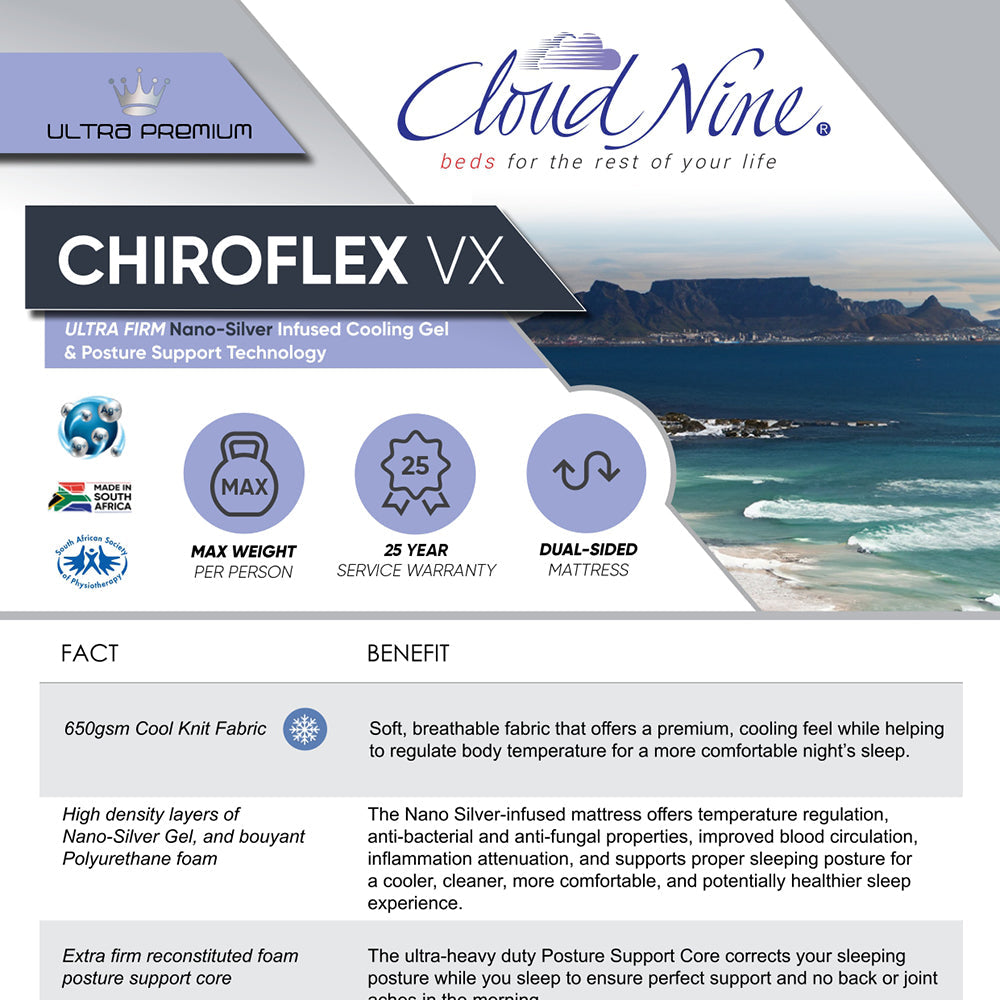 Cloudnine Chiroflex VX Single Mattress Standard Length