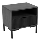 Carrie Charcoal With Black Drawers Pedestal