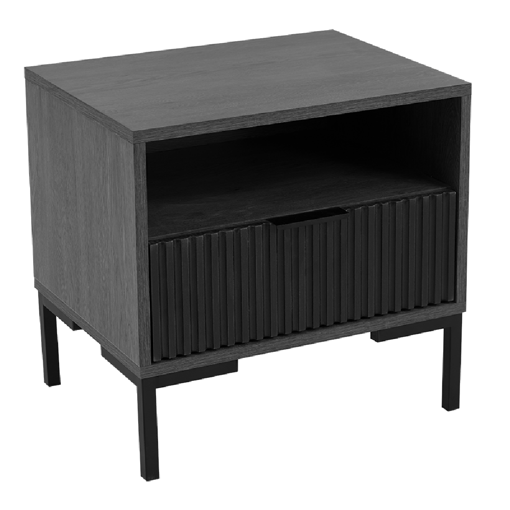 Carrie Charcoal With Black Drawers Pedestal