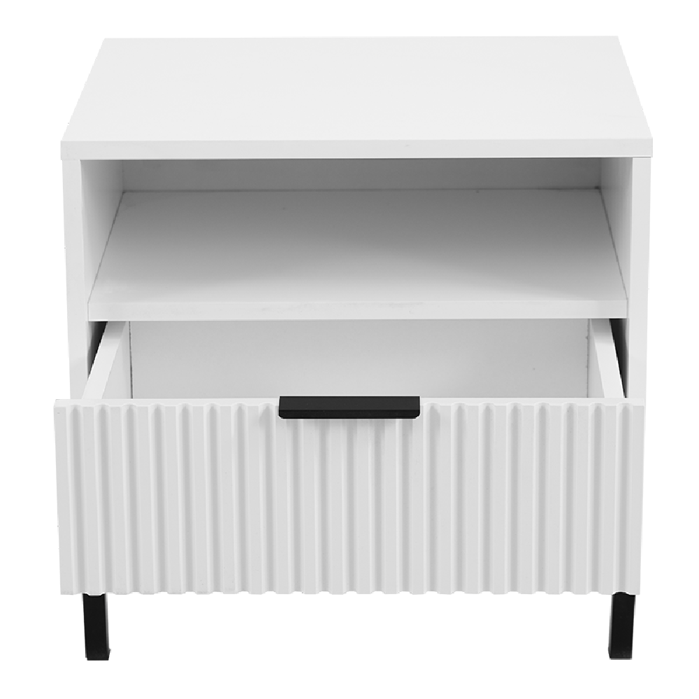 Carrie White With White Drawers Pedestal