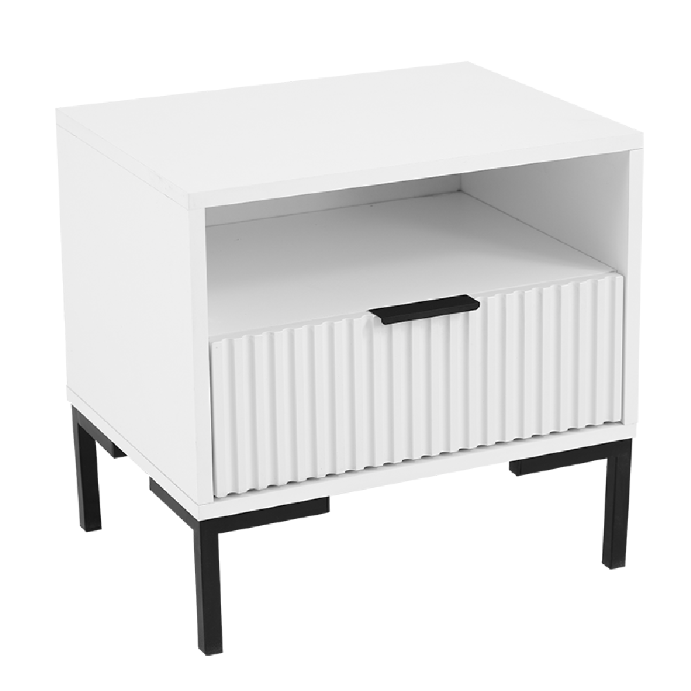 Carrie White With White Drawers Pedestal
