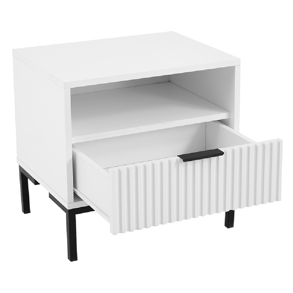 Carrie White With White Drawers Pedestal