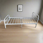 Coral Single Bed White Metal Frame