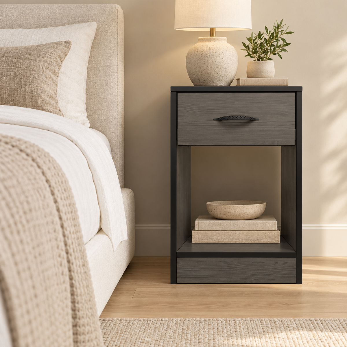 Essential One Drawers Pedestal Smoked Cedar