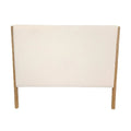 Beige headboard with wooden frame on a white background