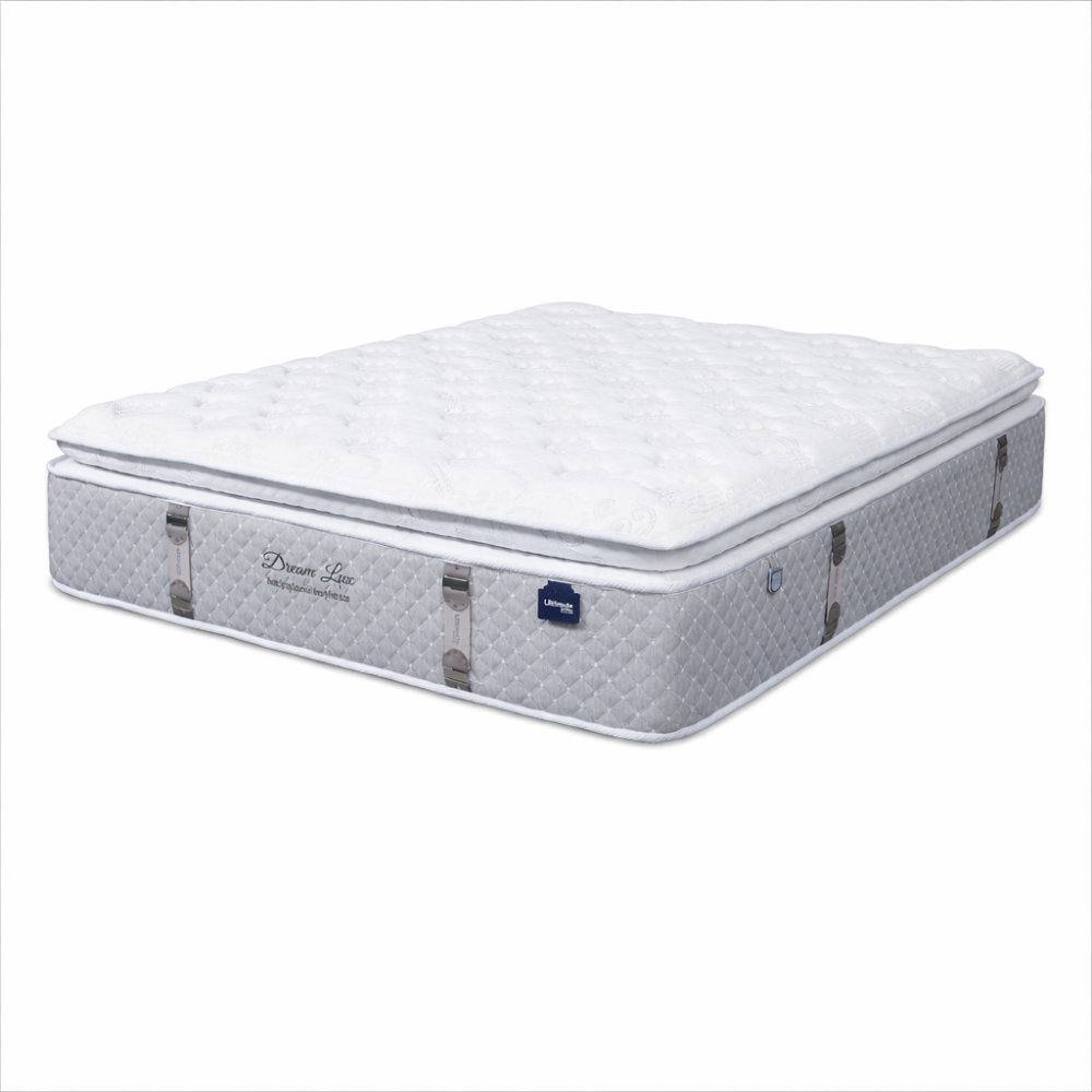 Mattress with branding on a white background