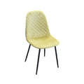 Yellow chair with quilted backrest on a white background
