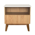 Hazel One Draw Pedestal Light Oak Rubberwood Base