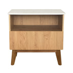 Hazel One Draw Pedestal Light Oak Rubberwood Base